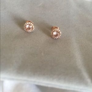 Morganite diamond earrings